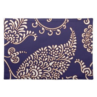 Damask vintage paisley girly floral chic pattern placemat