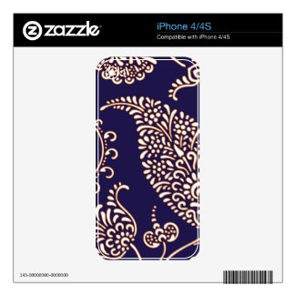 Damask vintage paisley girly floral chic pattern skin for the iphone 4
