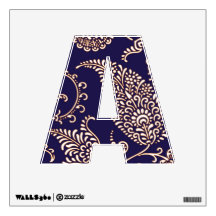 Damask vintage paisley girly floral chic pattern wall sticker