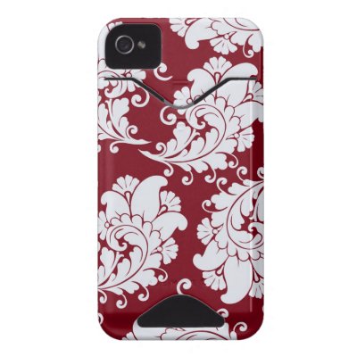 Designer Iphone Backgrounds on Damask Red Paisley Wallpaper Design Iphone 4s Case   Skin   Cover