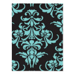 Damask vintage wallpaper pattern postcards