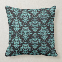 Damask vintage wallpaper tiffany blue girly chic pillows
