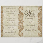 Damask vintage Wedding Program Custom Flyer