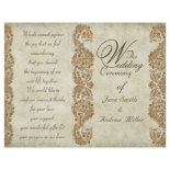 Damask vintage Wedding Program Custom Flyer