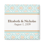 Damask Wallpaper Floral Wedding Favor Magnet