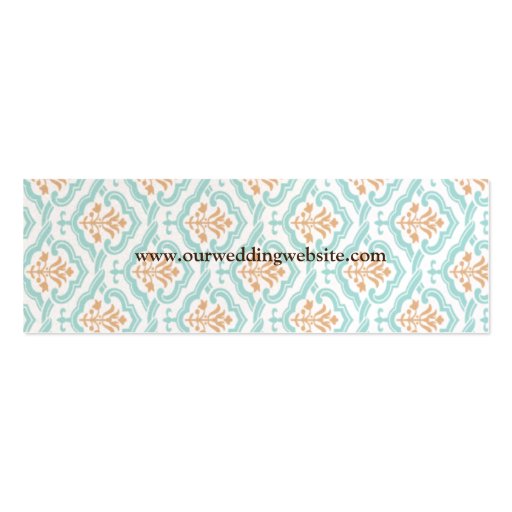 Damask Wallpaper Floral Wedding Website Card Business Cards (back side)