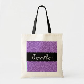 Damask Wedding Bridesmaid Favor Canvas Bags