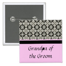 damask wedding button. for  grandpa