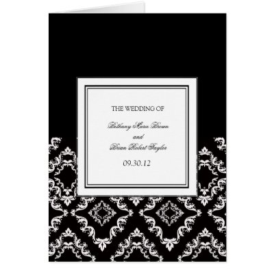 Damask Wedding Ceremony Programs Greeting Card