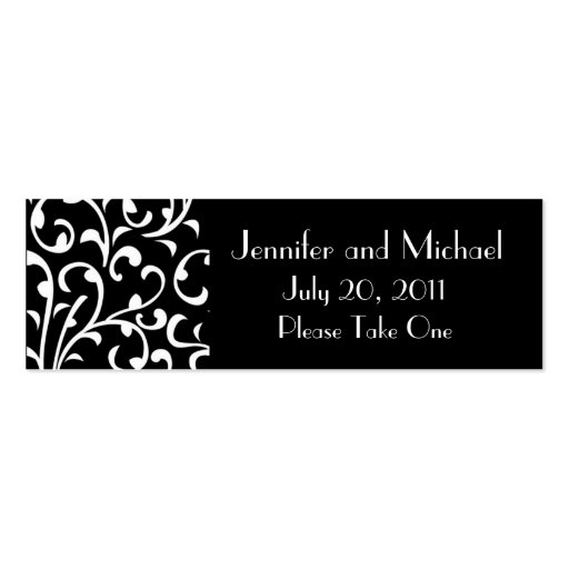 Damask Wedding Favor Gift Tags Business Card Template