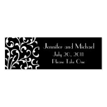 Damask Wedding Favor Gift Tags Business Card Template