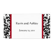 Damask Wedding Favor Labels label