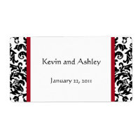 Damask Wedding Favor Labels label