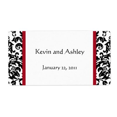 Damask Wedding Favor Labels Personalized Shipping Label