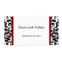Damask Wedding Favor Labels Personalized Shipping Label