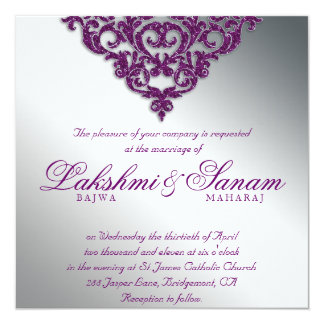 Purple And Silver Wedding Invitations & Announcements 