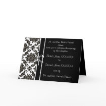 Damask Wedding Invitation - -Black and White cards