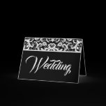 Damask Wedding Invitation - -Black and White