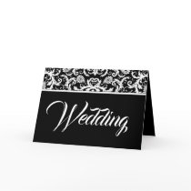 Damask Wedding Invitation - -Black and White cards by samack Damask Wedding Invitation - -Black and White cards