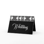 Damask Wedding Invitation - -Black. cards