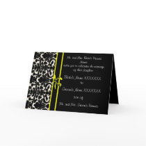 Damask Wedding Invitation - Greeting Card