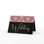 Damask Wedding Invitation Purple Cream