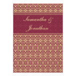 Damask Wedding Invitation - Rouge & Cream