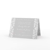 Damask Wedding Invitation White-Grey Blue Choose cards