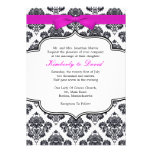 Damask Wedding Invitation with Pink Bow invitations