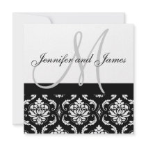 Damask Wedding Invitations with Monogram Names