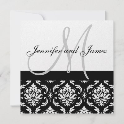 Damask Wedding Invitations with Monogram Names
