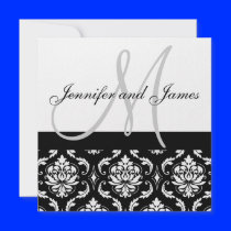 Damask Wedding Invitations with Monogram Names