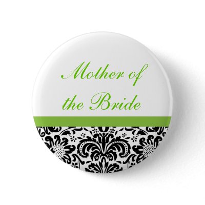Damask Wedding Party Button