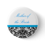 Damask Wedding Party Button