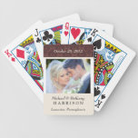 Damask Wedding Photo Personalized Playing Cards