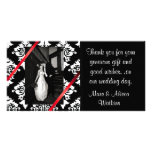 Damask Wedding Photo Thank You Card Picture Card