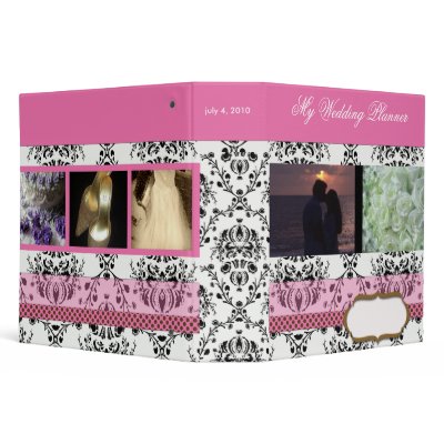 Damask Wedding Planner- add your photos Vinyl Binder
