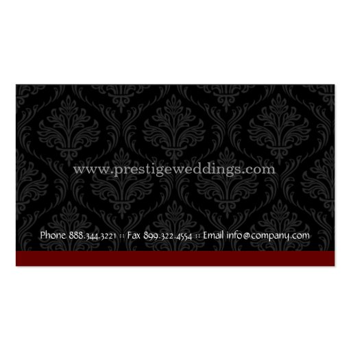 Damask Wedding Planner Business Card (back side)