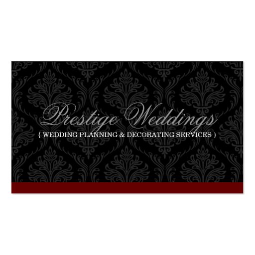 Damask Wedding Planner Business Card (front side)