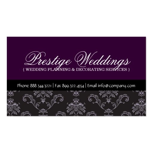 Damask Wedding Planner Business Card