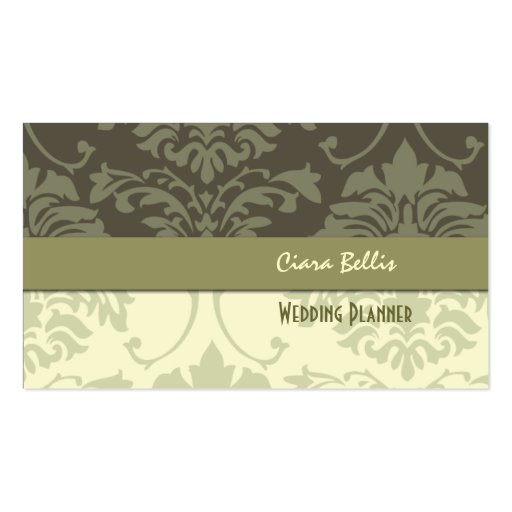 Damask, wedding planners business cards (front side)