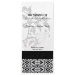 Damask Wedding Program- Black &amp; White Wedding Full Color Rack Card
