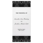 Damask Wedding Program- Black & White Wedding rack cards