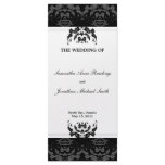 Damask Wedding Program- Black & White Wedding rack cards