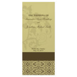 Damask Wedding Program- Gold & Brown Foliage rack cards