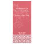 Damask Wedding Program- Honeysuckle Pink Wedding rack cards