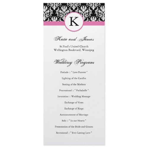 Damask Wedding Program invitation