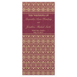 Damask Wedding Program- Rouge & Cream rack cards