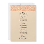 Damask Wedding Reception Dinner Menu invitations