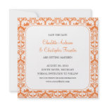 Damask Wedding Save the Date Cards Coral Rose Custom Invites